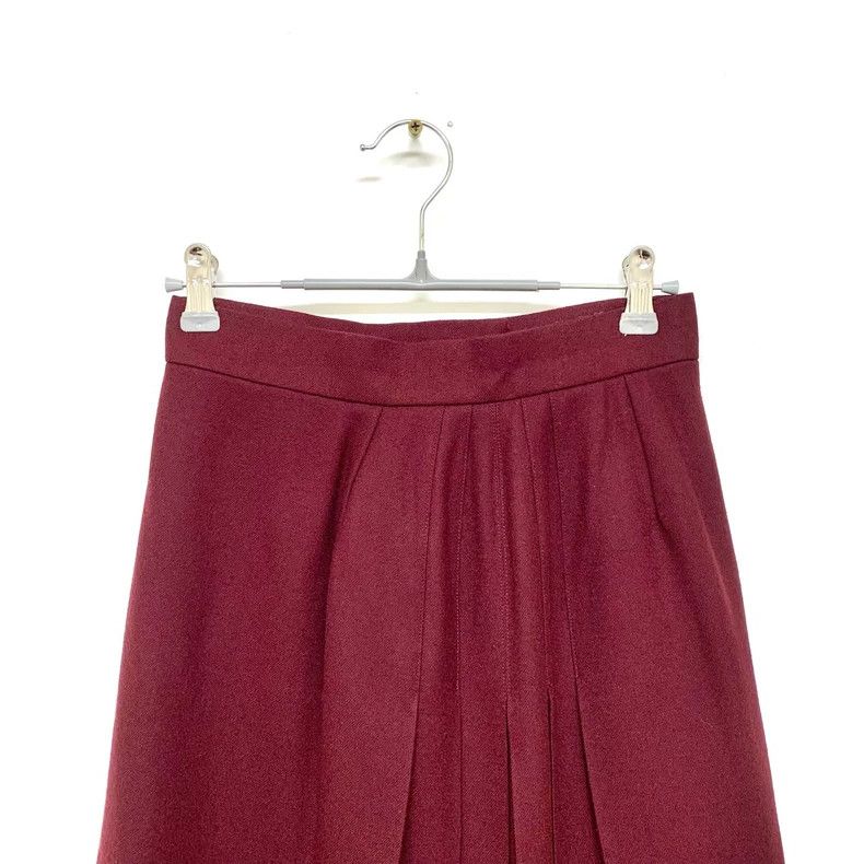Yves Saint Laurent Ysl Burgundy Pleated Skirt Size 36 Size 36" / US 14 / IT 50 - 6 Thumbnail