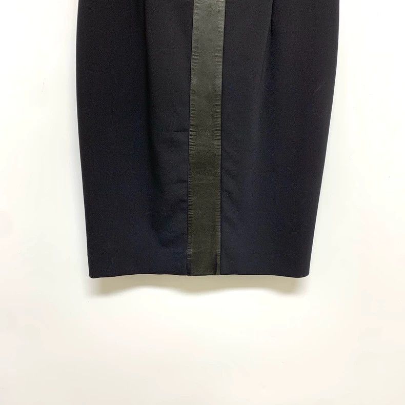Yves Saint Laurent YSL Black Leather Panel Dress Size 40 Size L / US 10 / IT 46 - 8 Thumbnail