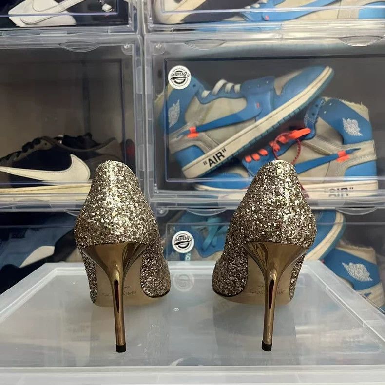 Jimmy Choo Jimmy Choo Rose Gold Glitter High Heels Size US 6 / IT 36 - 3 Thumbnail