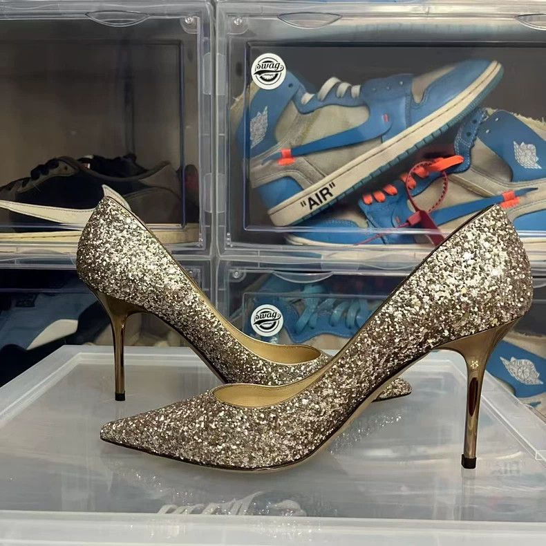 Jimmy Choo Jimmy Choo Rose Gold Glitter High Heels Size US 6 / IT 36 - 5 Thumbnail
