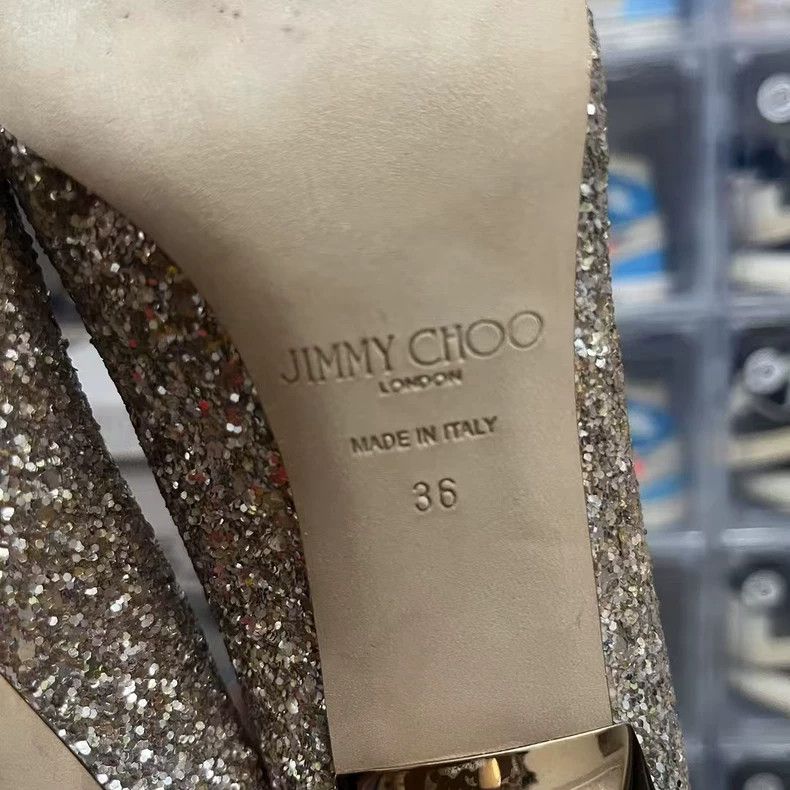 Jimmy Choo Jimmy Choo Rose Gold Glitter High Heels Size US 6 / IT 36 - 7 Thumbnail