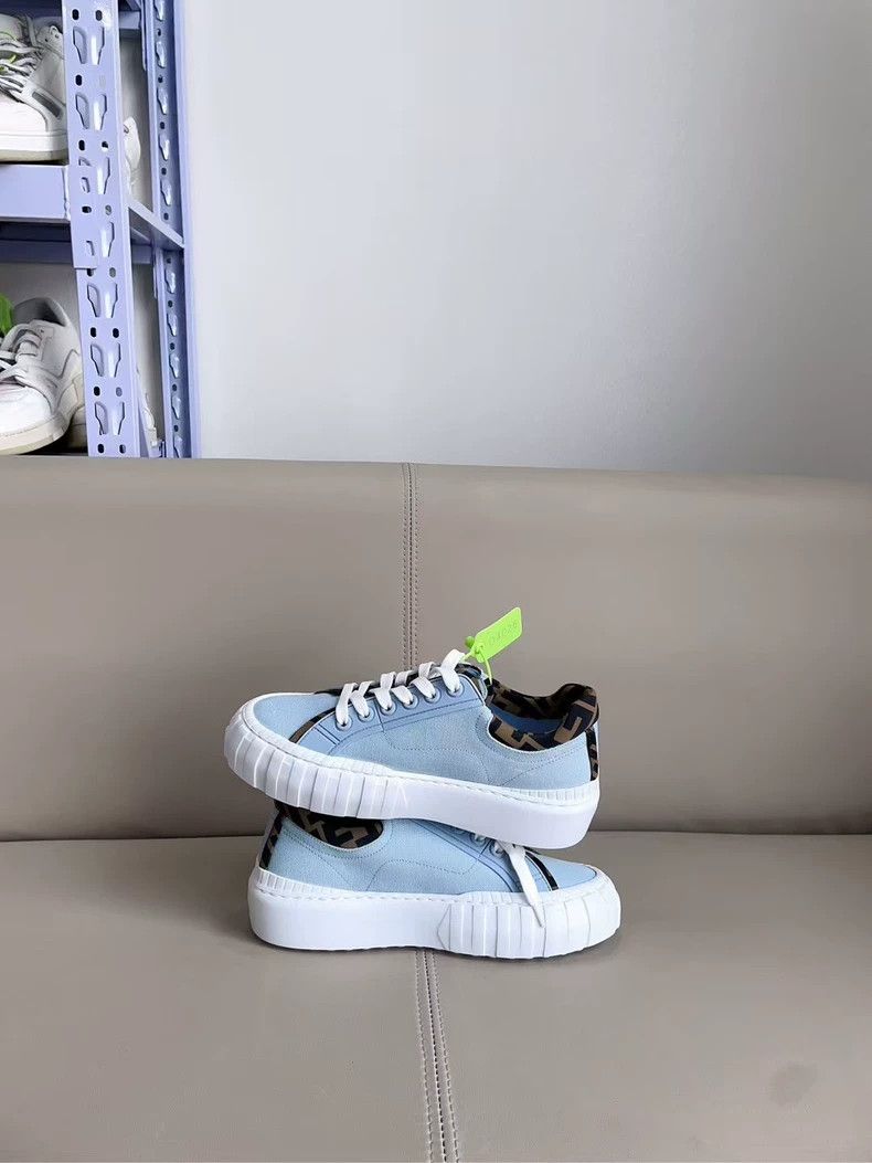 Fendi Fendi Light Blue Leopard Print Sneakers 38 Size US 8 / IT 38 - 4 Thumbnail