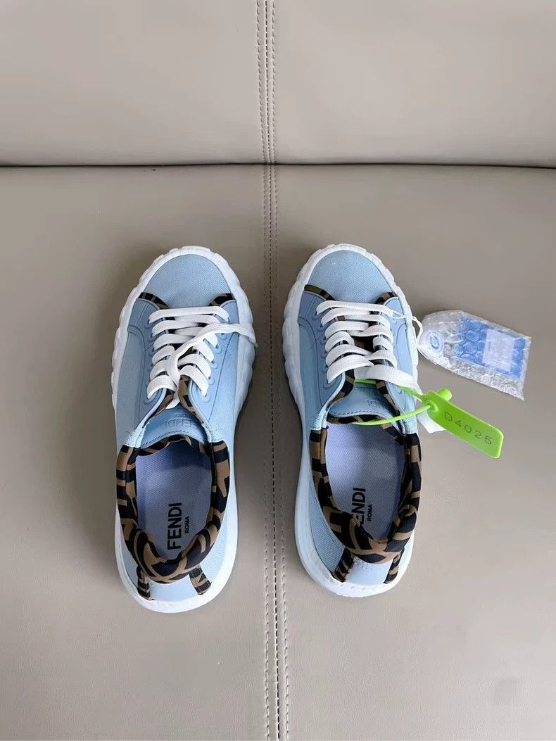 Fendi Fendi Light Blue Leopard Print Sneakers 38 Size US 8 / IT 38 - 3 Thumbnail
