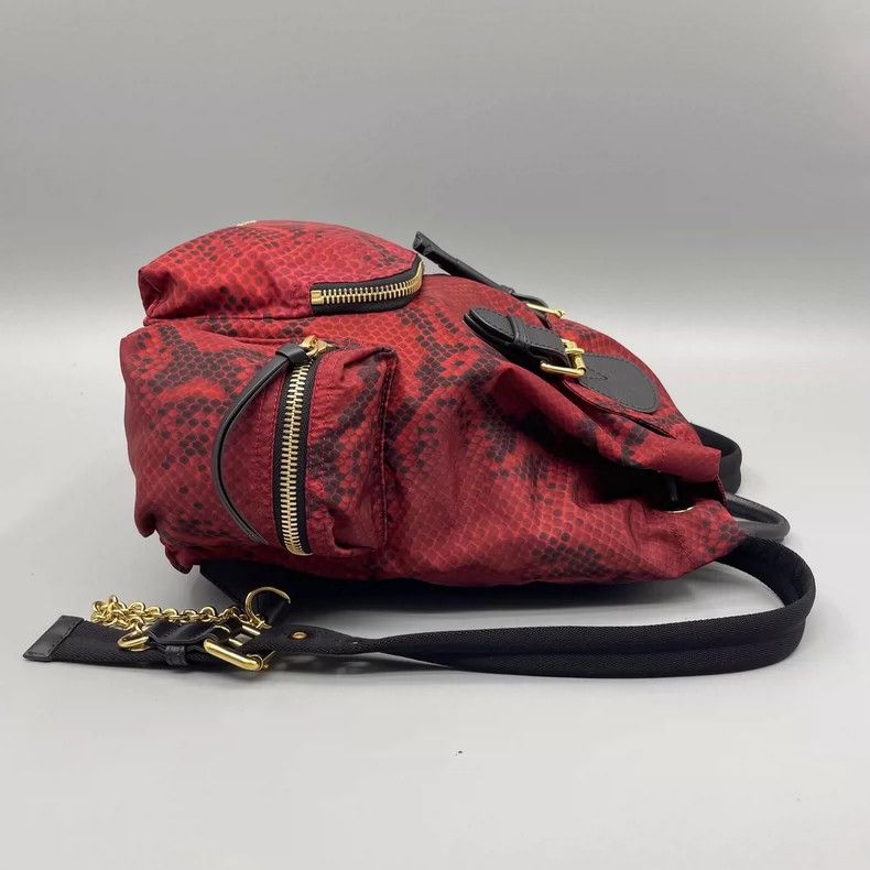 Burberry Burberry Red Snake Print Backpack Size ONE SIZE - 4 Thumbnail