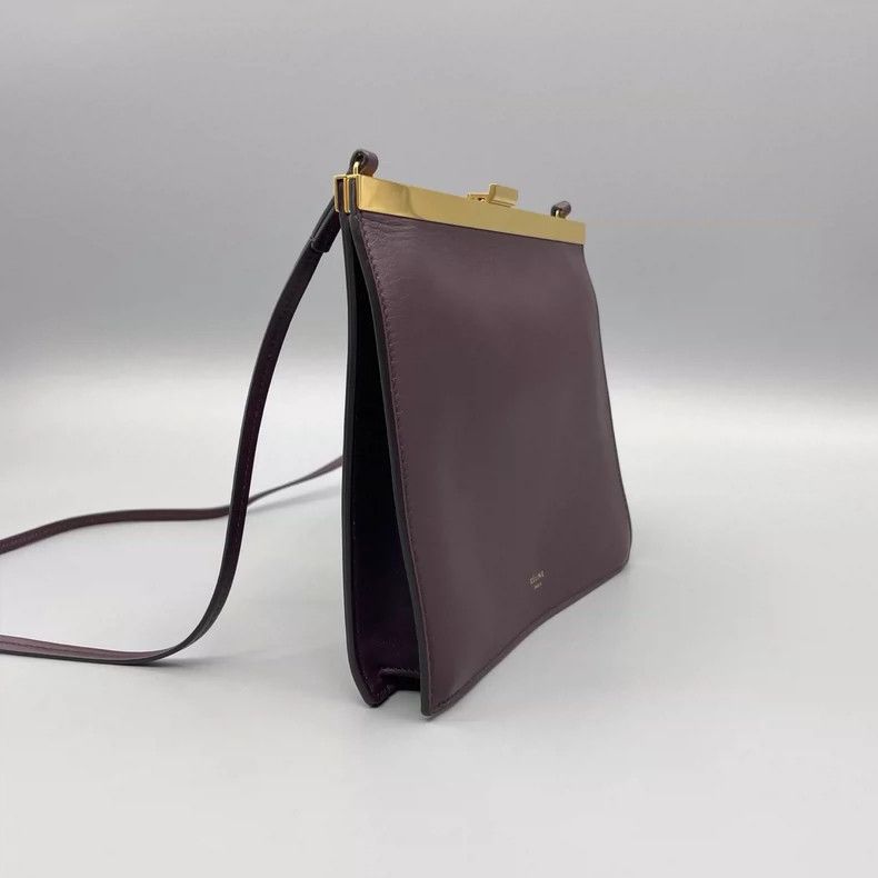 Celine CELINE Clasp Crossbody Bag in Burgundy Size ONE SIZE - 8 Thumbnail