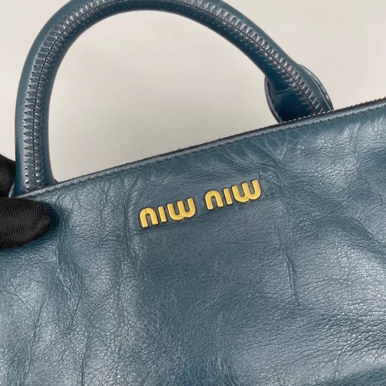 Prada Miumiu Oil Wax Leather Tote Bag Size ONE SIZE - 6 Thumbnail