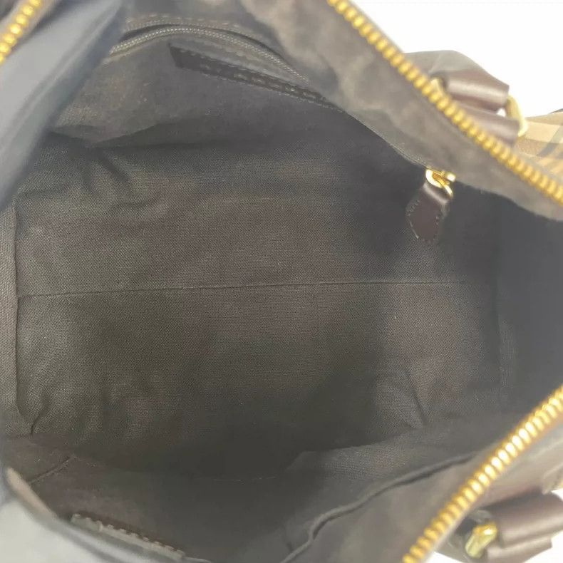 Burberry Check Pattern Boston Bag with Strap