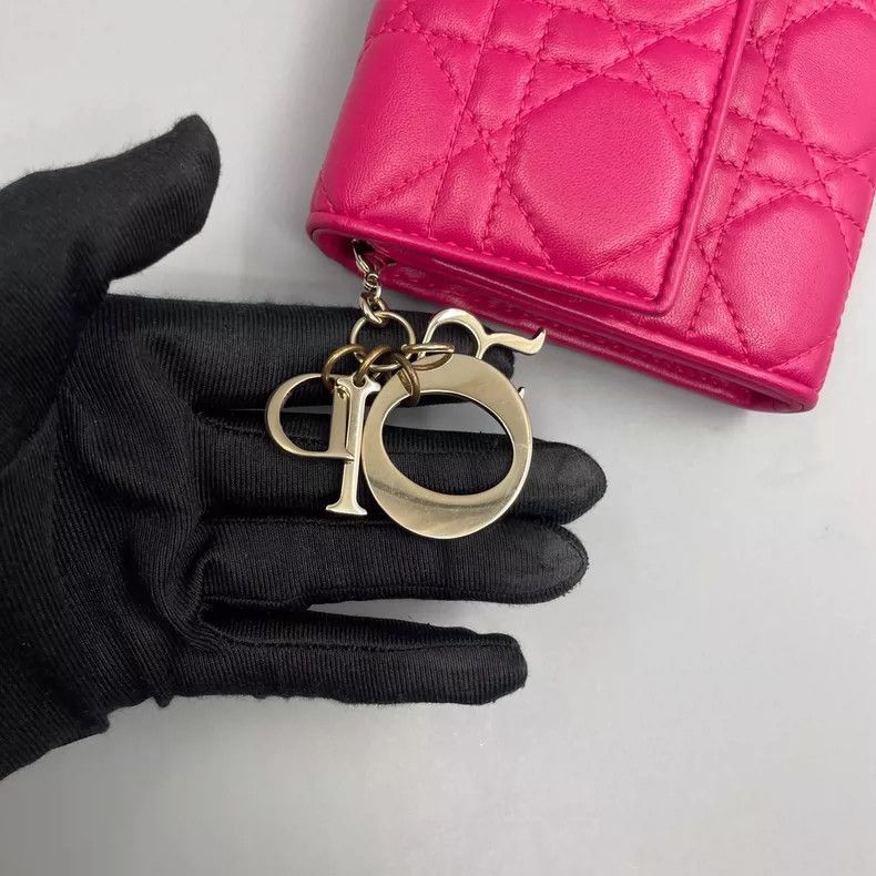 Dior Dior Pink Lambskin Quilted Crossbody Bag Size ONE SIZE - 6 Thumbnail