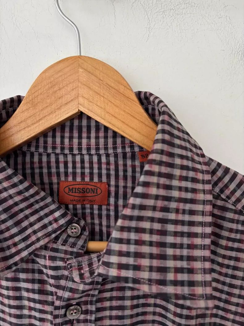 Missoni Missoni Men's Purple Plaid Shirt Size M / US 6-8 / IT 42-44 - 3 Thumbnail