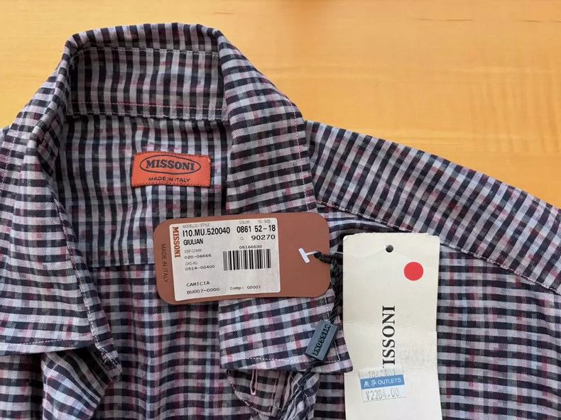 Missoni Missoni Men's Purple Plaid Shirt Size M / US 6-8 / IT 42-44 - 6 Thumbnail