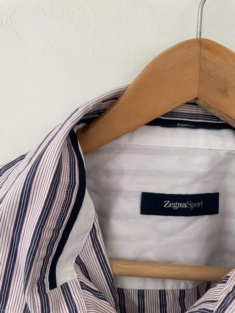 Ermenegildo Zegna Zegna Sport Striped Wrinkled Dress Shirt Size L / US 10 / IT 46 - 5 Thumbnail