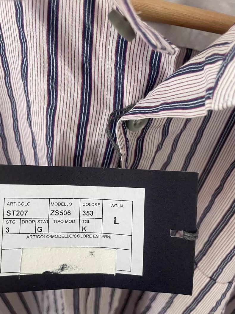 Ermenegildo Zegna Zegna Sport Striped Wrinkled Dress Shirt Size L / US 10 / IT 46 - 7 Thumbnail