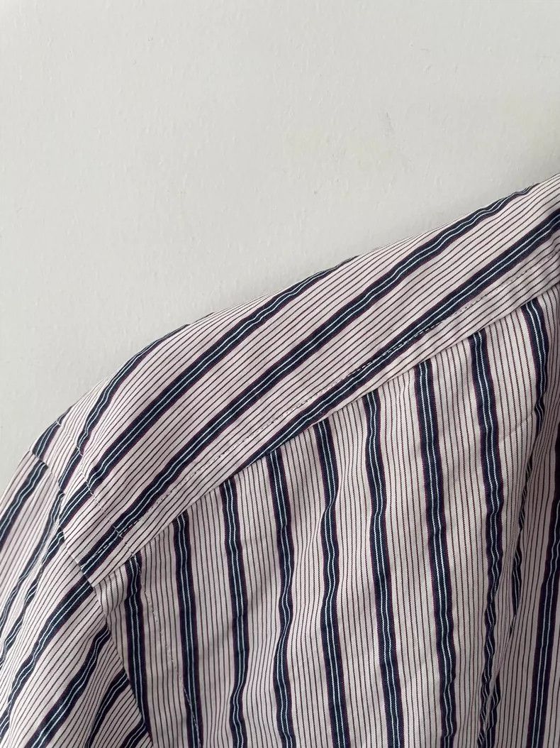 Ermenegildo Zegna Zegna Sport Striped Wrinkled Dress Shirt Size L / US 10 / IT 46 - 6 Thumbnail