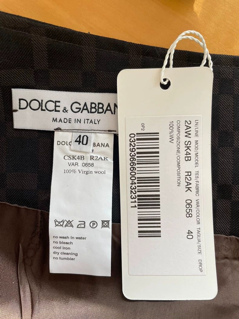 Dolce & Gabbana DG Wool Checkered Skirt for Women Size 40" / US 18 - 5 Thumbnail