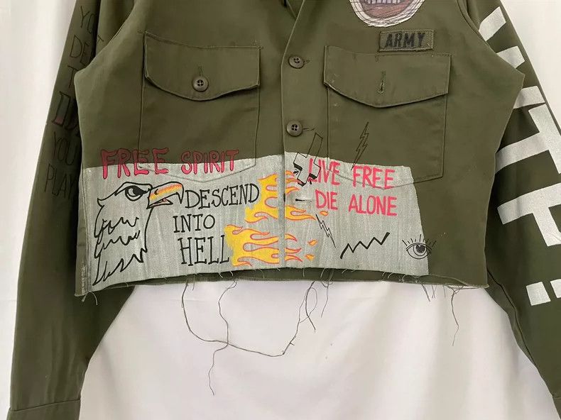 Vetements Cropped Military Jacket with Unique Designs Size ONE SIZE - 4 Thumbnail