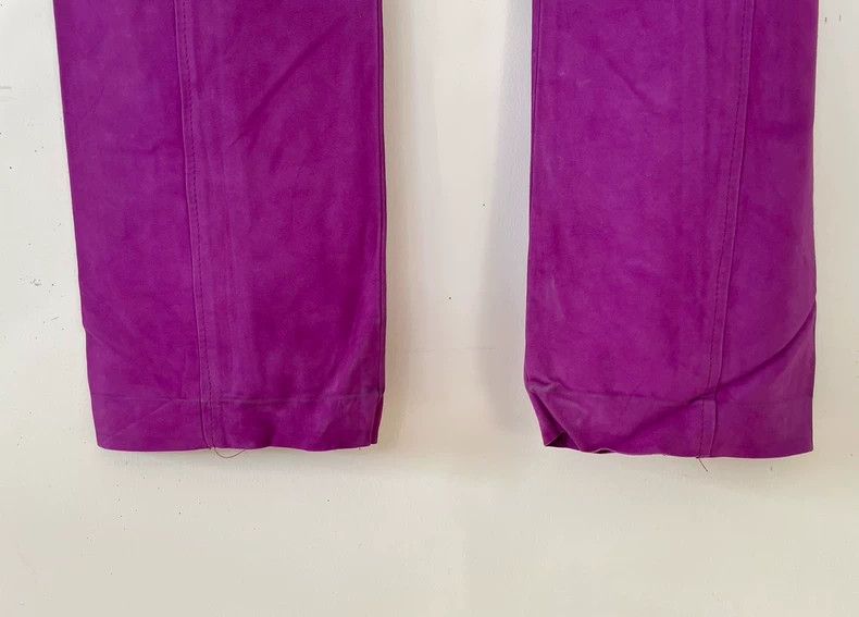 Versace Gianni Versace Purple Leather Pants Size 40" / US 18 - 6 Thumbnail