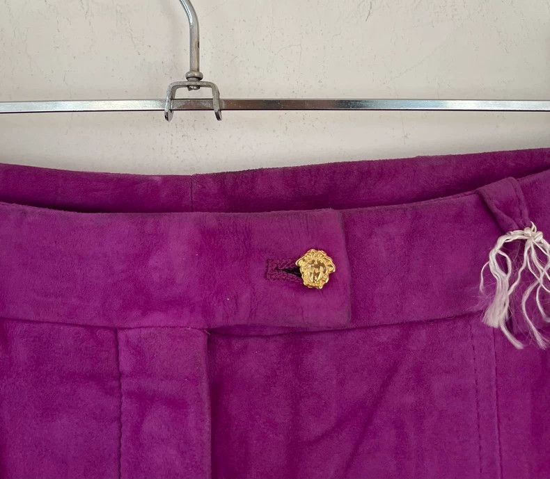 Versace Gianni Versace Purple Leather Pants Size 40" / US 18 - 4 Thumbnail