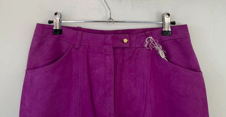 Versace Gianni Versace Purple Leather Pants Size 40" / US 18 - 3 Thumbnail