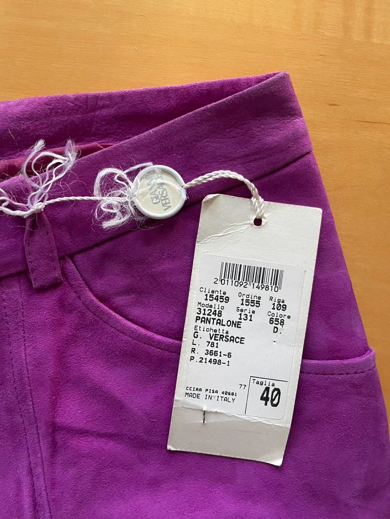 Versace Gianni Versace Purple Leather Pants Size 40" / US 18 - 8 Thumbnail