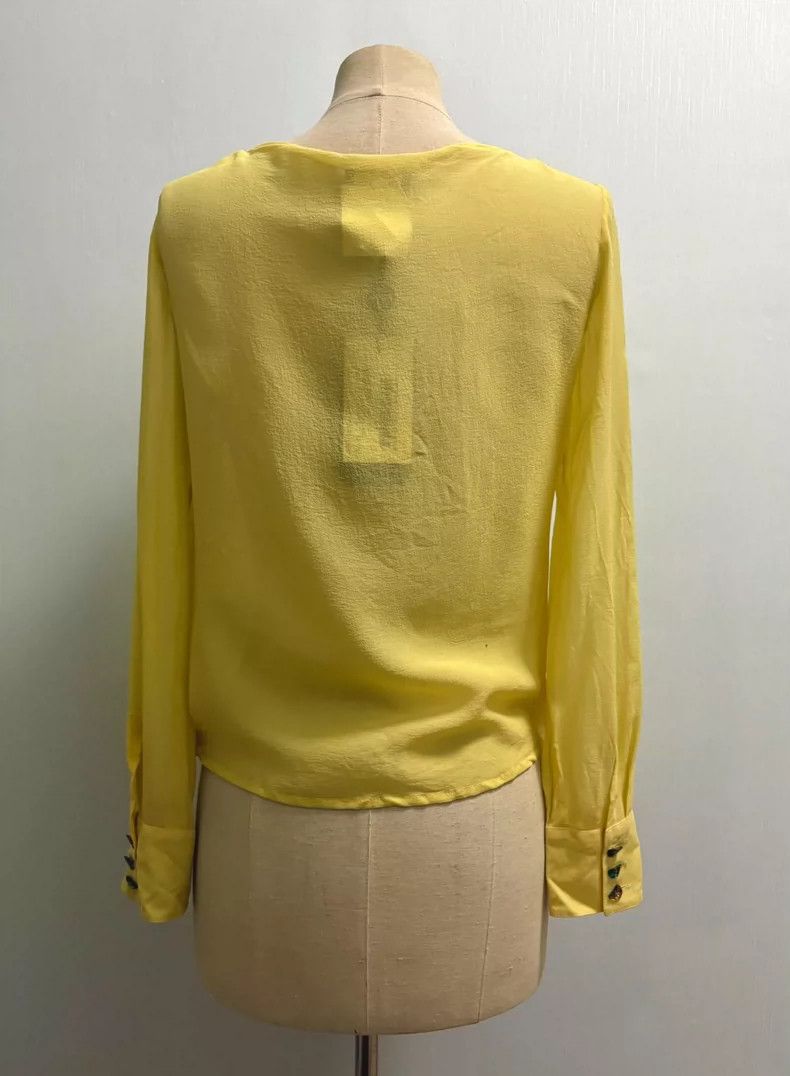 Versace Gianni Versace Silk Cross Neck Long Sleeve Top Size L / US 10 / IT 46 - 3 Thumbnail