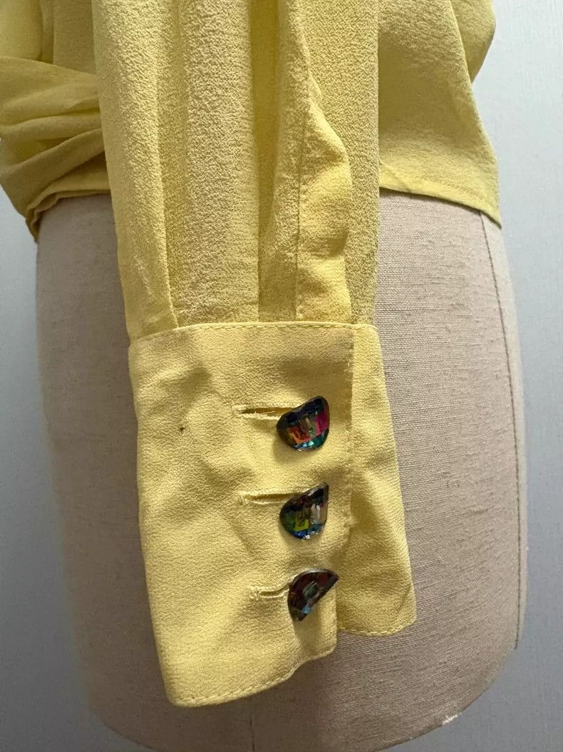 Versace Gianni Versace Silk Cross Neck Long Sleeve Top Size L / US 10 / IT 46 - 4 Thumbnail
