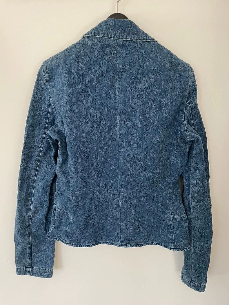 Versace Versace Women's Denim Blazer with Floral Pattern Size XS / US 0-2 / IT 36-38 - 2 Thumbnail