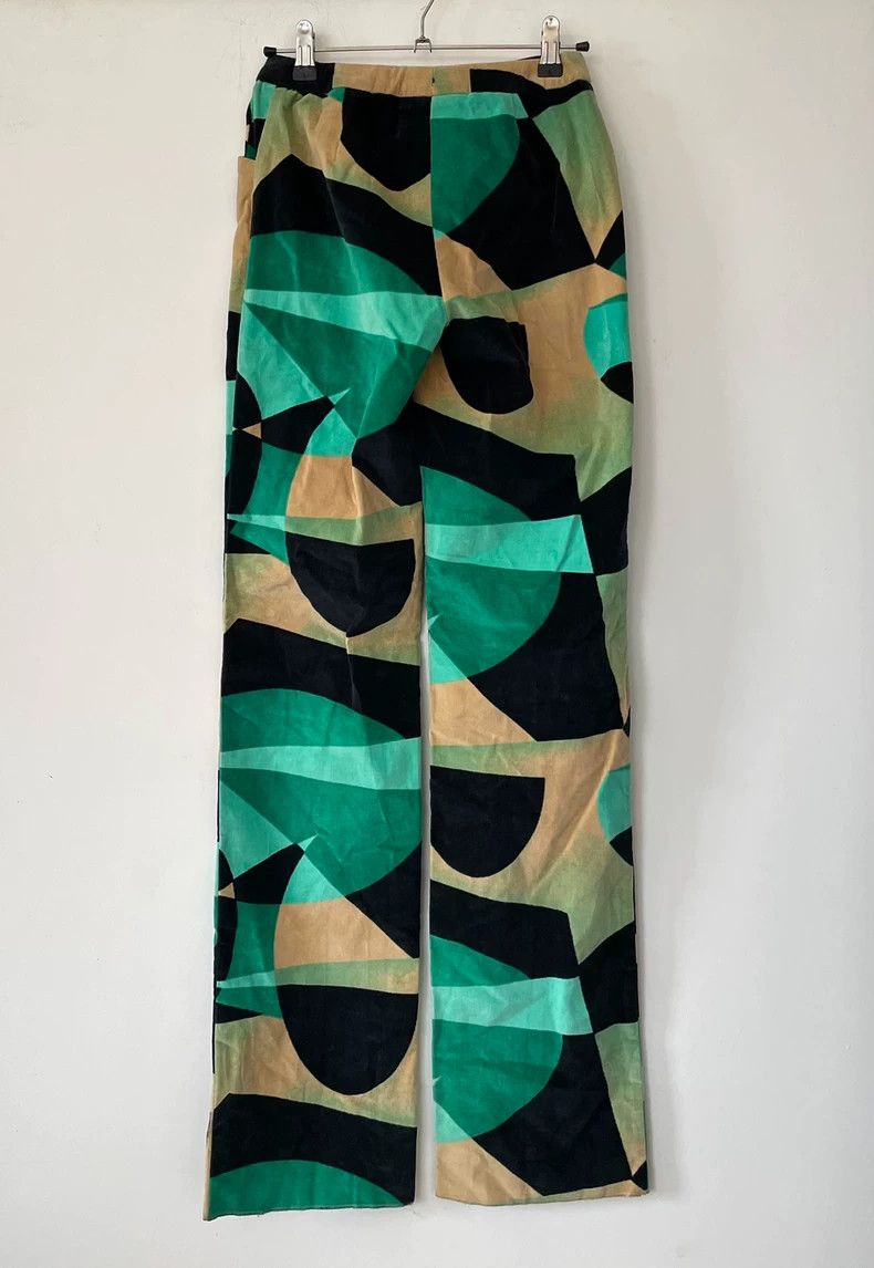 Versace Versace Geometry Print Velvet Trousers Size 38" / US 16 / IT 52 - 2 Thumbnail