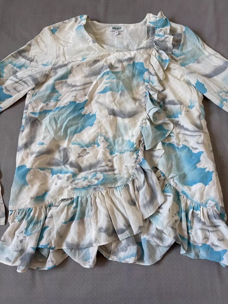 Kenzo Kenzo Floral Ruffle Top Vintage Style Size M / US 6-8 / IT 42-44 - 3 Thumbnail