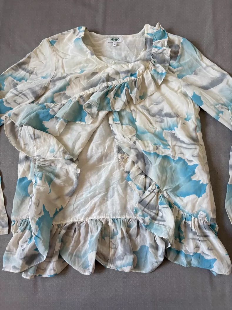 Kenzo Kenzo Floral Ruffle Top Vintage Style Size M / US 6-8 / IT 42-44 - 5 Thumbnail