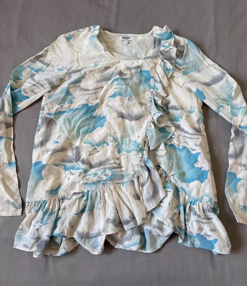 Kenzo Kenzo Floral Ruffle Top Vintage Style Size M / US 6-8 / IT 42-44 - 2 Thumbnail