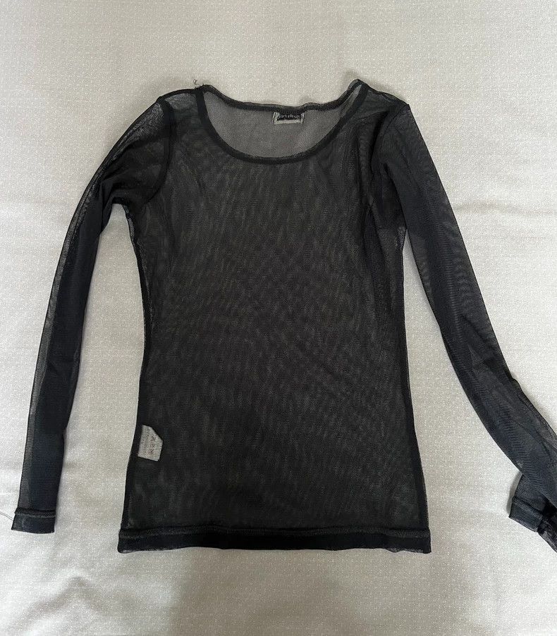 Vintage Sheer Mesh Top with Prints