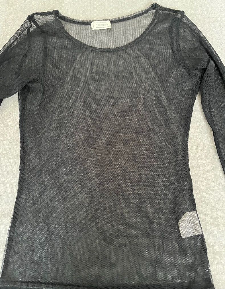 Vintage Sheer Mesh Top with Prints