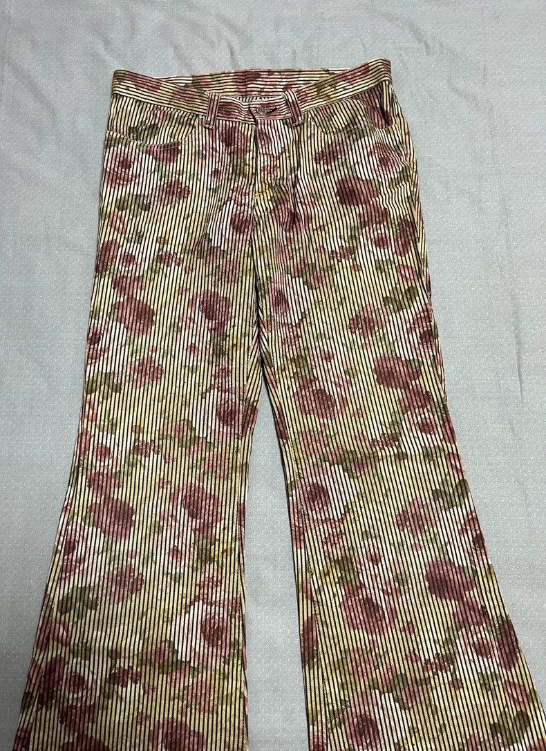 Yohji Yamamoto Vintage Floral Striped Pants Size 30" / US 8 / IT 44 - 2 Thumbnail