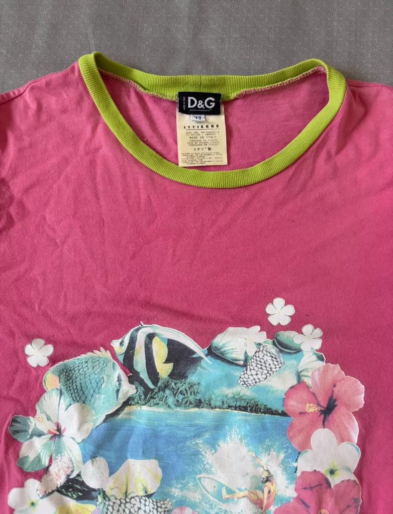 Dolce & Gabbana Pink Floral Graphic Short Sleeve T-shirt Size M / US 6-8 / IT 42-44 - 4 Thumbnail