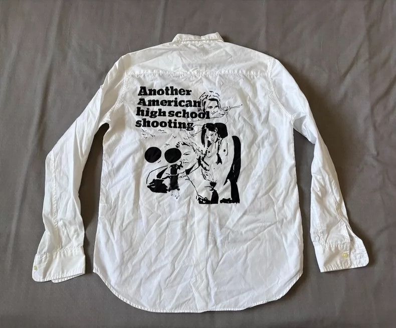 Hysteric Glamour Vintage Graphic Long Sleeve White Shirt Size L / US 10 / IT 46 - 2 Thumbnail