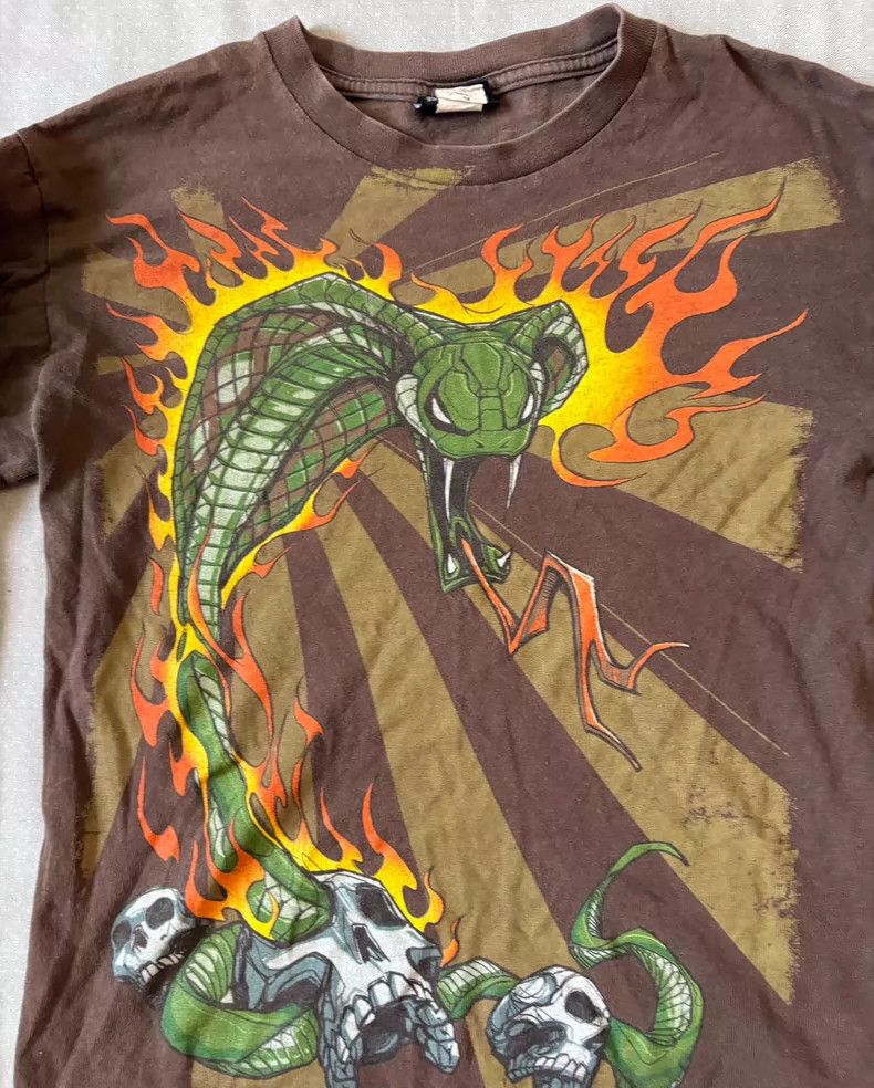 Yohji Yamamoto Vintage Printed Layered T-Shirt with Snake Design Size M / US 6-8 / IT 42-44 - 4 Thumbnail