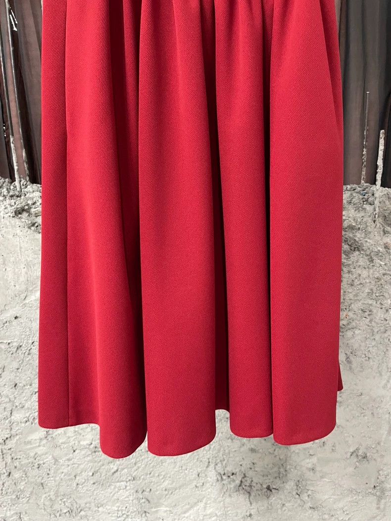 Prada Miumiu Red Skirt with White Stripes Size 40" / US 18 - 4 Thumbnail