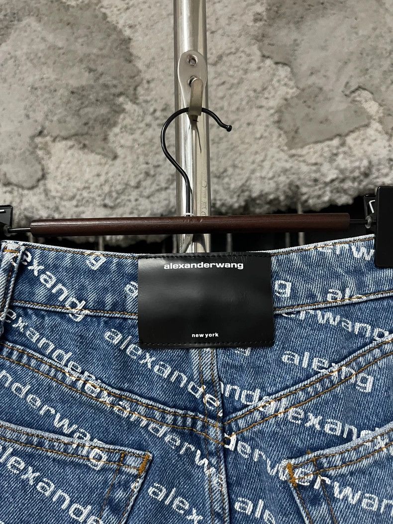 Alexander Wang Alexander Wang Denim Shorts with Logo Print Size 24" / US 00 / IT 34 - 3 Thumbnail