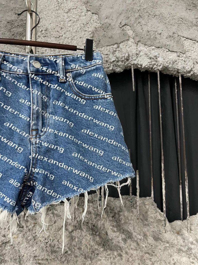 Alexander Wang Alexander Wang Denim Shorts with Logo Print Size 24" / US 00 / IT 34 - 5 Thumbnail