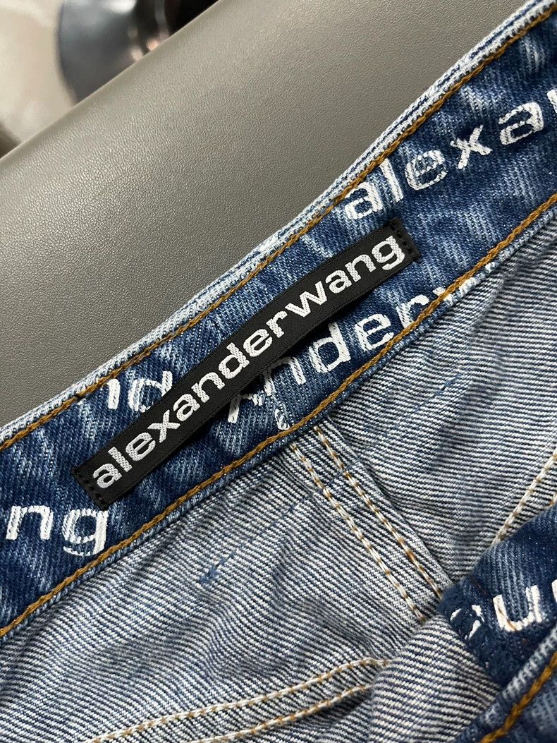 Alexander Wang Alexander Wang Denim Shorts with Logo Print Size 24" / US 00 / IT 34 - 6 Thumbnail