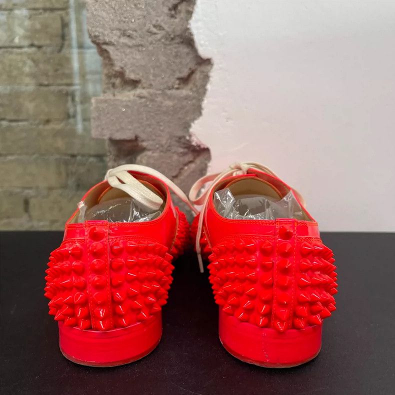 Christian Louboutin Christian Louboutin Red Spiked Loafers Size US 5 / IT 35 - 3 Thumbnail