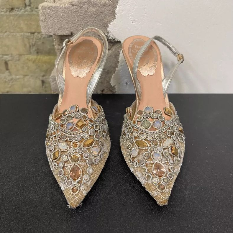 Jimmy Choo Rene Caovilla High Heels with Gemstones Size US 4 / IT 34 - 6 Thumbnail