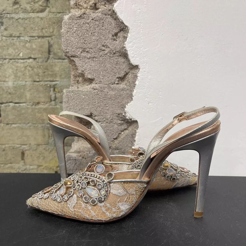 Jimmy Choo Rene Caovilla High Heels with Gemstones Size US 4 / IT 34 - 5 Thumbnail