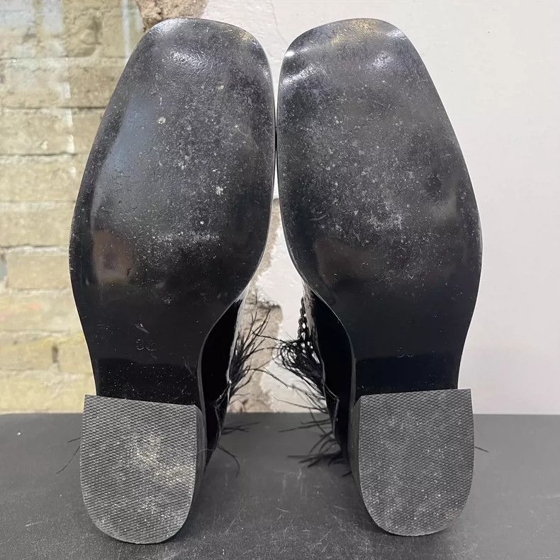 Dr. Martens Zarqua Chain Detail Black Leather Shoes Size US 6 / IT 36 - 7 Thumbnail