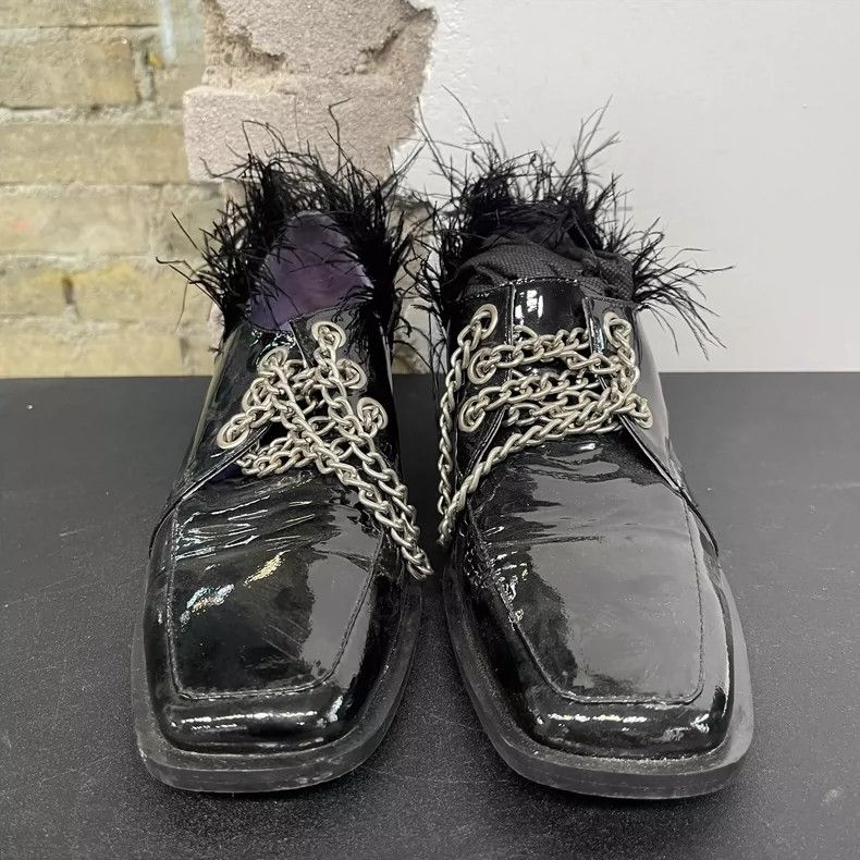 Dr. Martens Zarqua Chain Detail Black Leather Shoes Size US 6 / IT 36 - 6 Thumbnail