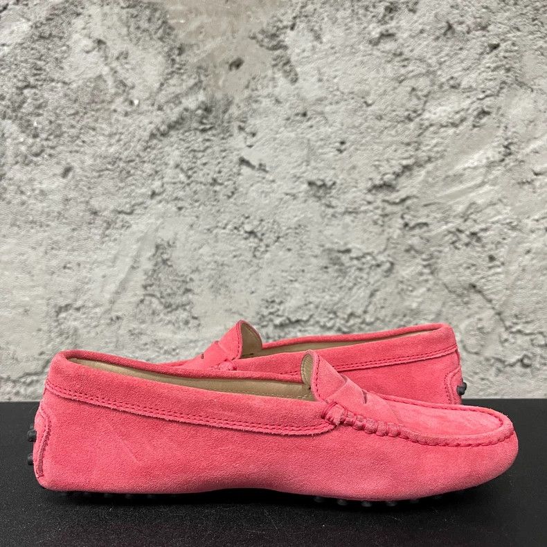 Tod's Tods Suede Loafers in Bright Pink Size US 4 / IT 34 - 4 Thumbnail