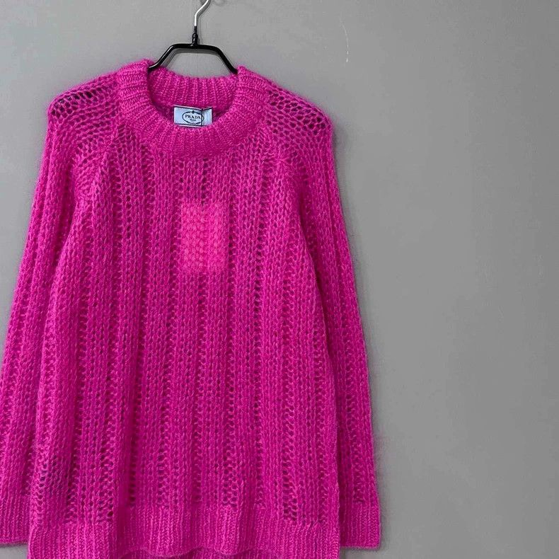 Prada Pink Knitted Sweater by PRADA Size M / US 6-8 / IT 42-44 - 2 Thumbnail