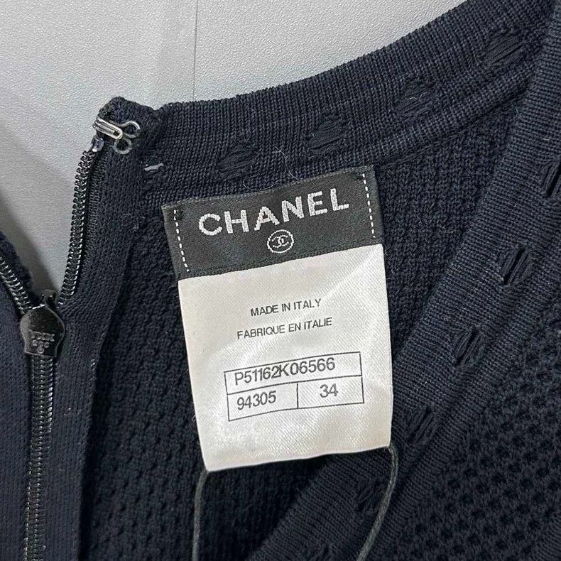 Chanel Black Hollow Knit Dress by Chanel Size XS / US 0-2 / IT 36-38 - 5 Thumbnail