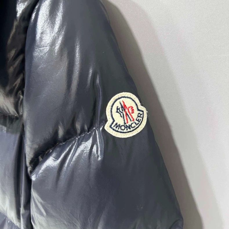 Moncler Jasminum Dark Blue Logo Padded Coat Size XS / US 0-2 / IT 36-38 - 5 Thumbnail