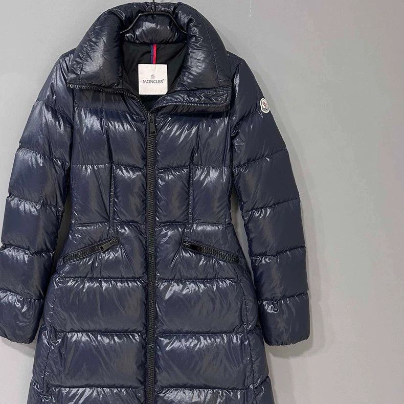 Moncler Jasminum Dark Blue Logo Padded Coat Size XS / US 0-2 / IT 36-38 - 2 Thumbnail